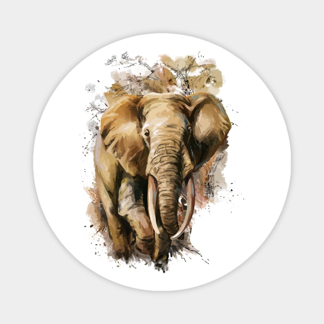 Big Brown African Elephant Magnet by Honu Art Studio